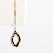 Black Spinel Freestyle Pendant Necklace