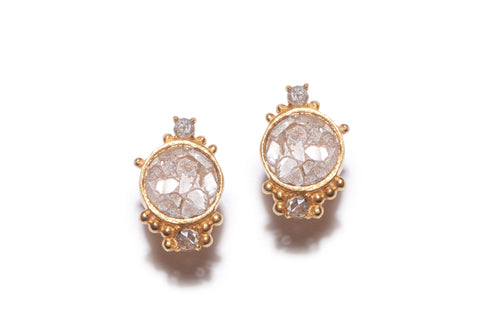 Frida Diamond Gold Vermeil Stud Earrings