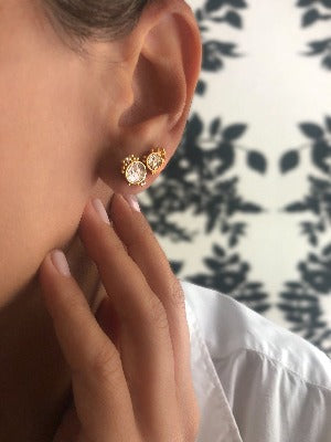 Frida Diamond Gold Vermeil Stud Earrings