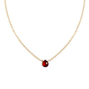 Short Gemstone Necklace - Garnet