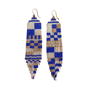 Large Checkerboard Beaded Earrings (3 Colorways)