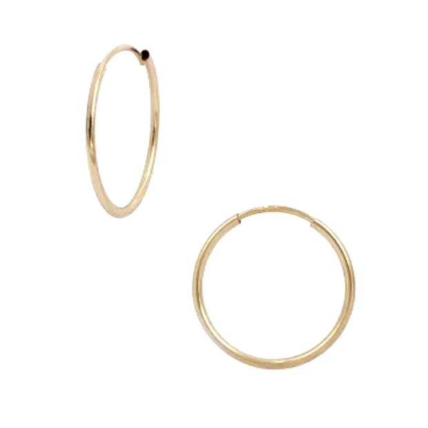 14K Gold Small Lightweight "Endless" Hoop