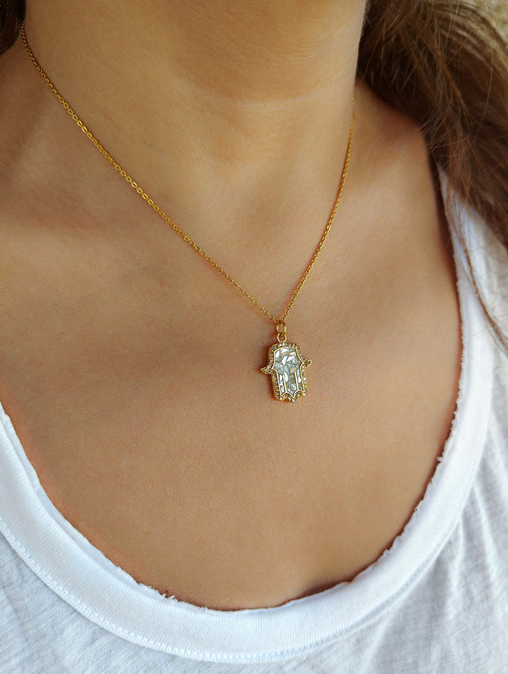 Hamsa Gold Vermeil Pendant Necklace