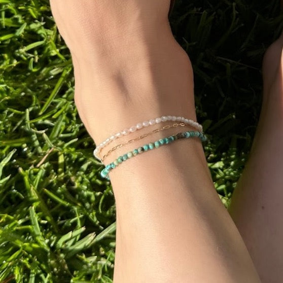 Turquoise Beaded Anklet