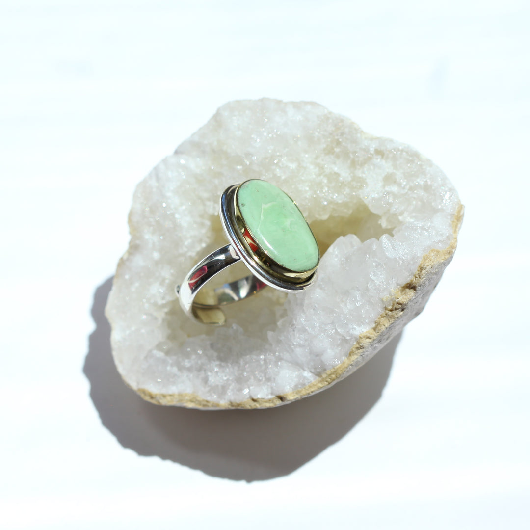 Arizona Green Turquoise Ring – One of a Kind Adjustable | Julia