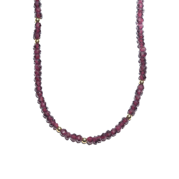 Red Garnet Gemstone Necklace- Moon Cycle