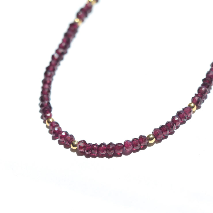 Red Garnet Gemstone Necklace- Moon Cycle