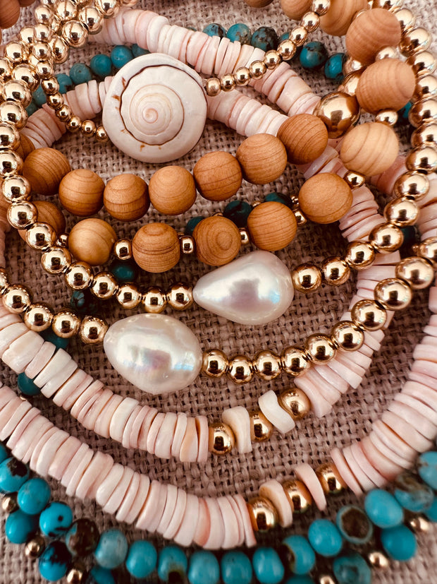14K Gold Filled || Beaded Stretch Anklet