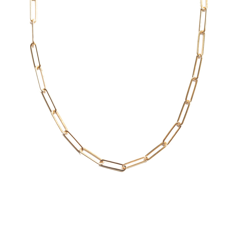 Thick Gold Sophie Necklace- Elongated Gold Chain