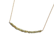 Yellow Rough Diamond Bar Necklace 1.5"