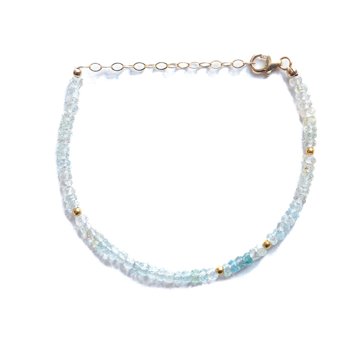 Ombre Aquamarine and Gold Bracelet