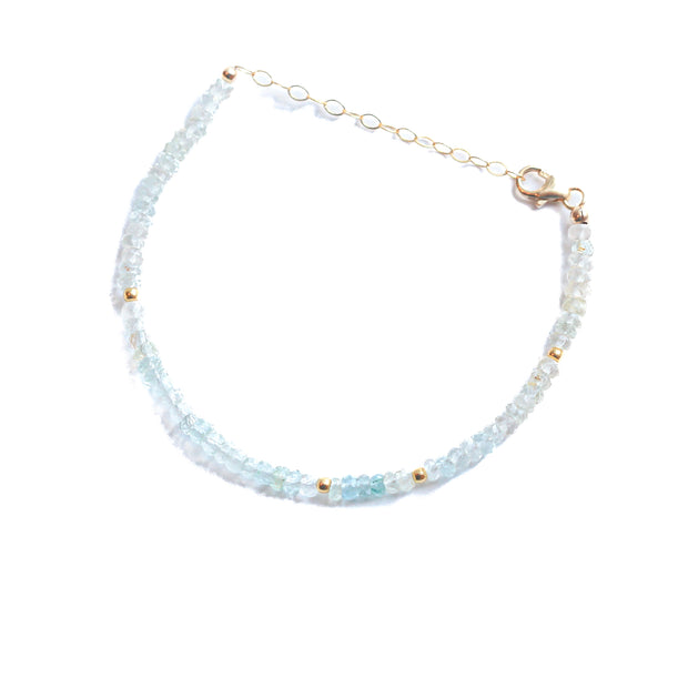 Ombre Aquamarine and Gold Bracelet