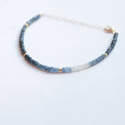 Ombre Blue Sapphire and Gold Bracelet