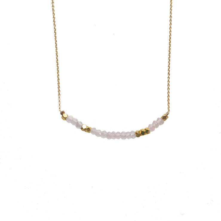 Rose Quartz Morse Code Necklace Customize your Code