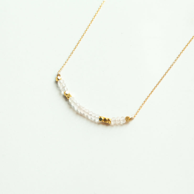 Rose Quartz Morse Code Necklace Customize your Code