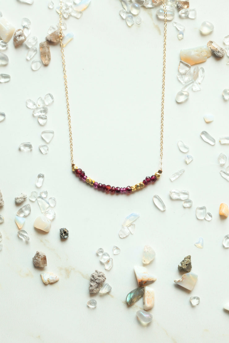Red Garnet Morse Code Necklace Customize your Code