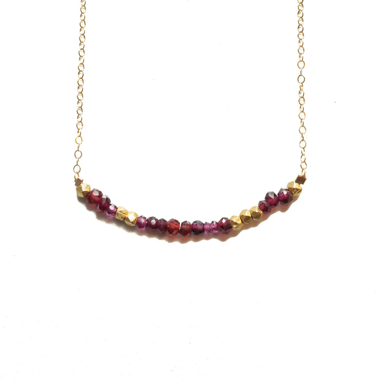 Red Garnet Morse Code Necklace Customize your Code