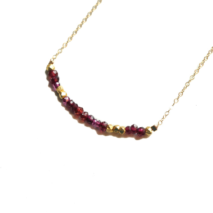 Red Garnet Morse Code Necklace Customize your Code
