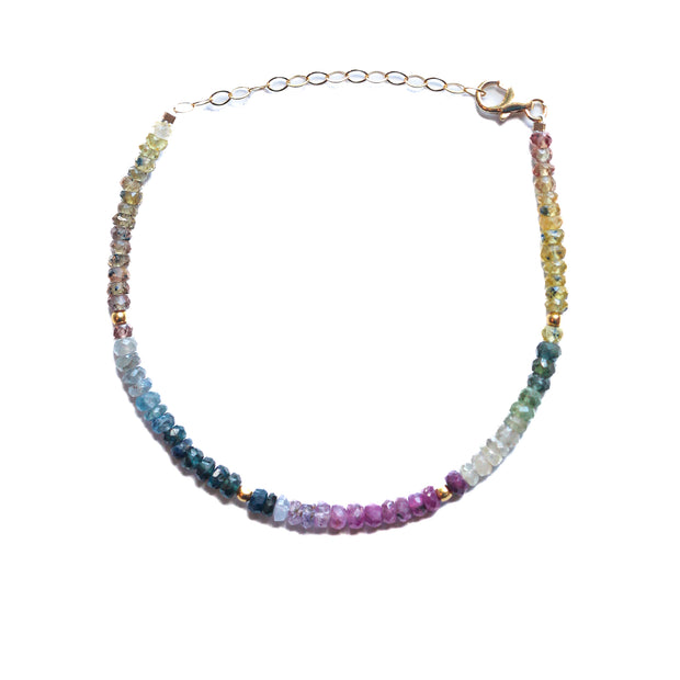 Rainbow Sapphire and Gold Bracelet