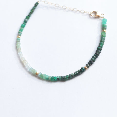 Ombre Emerald and Gold Bracelet