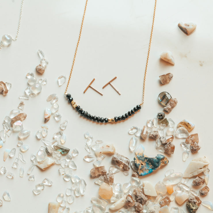 Black Garnet Morse Code Necklace Customize your Code