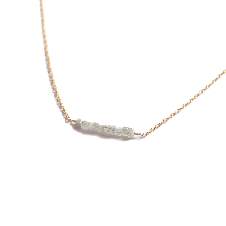 White Diamond Squares Necklace