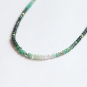 Ombre Emerald and Gold Beaded Gemstone Paz Necklace