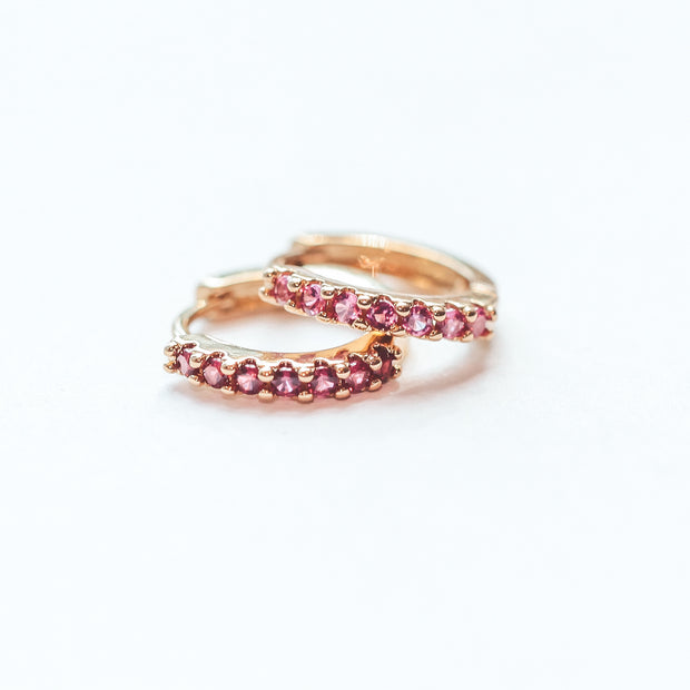 Ruby Pave Hoops