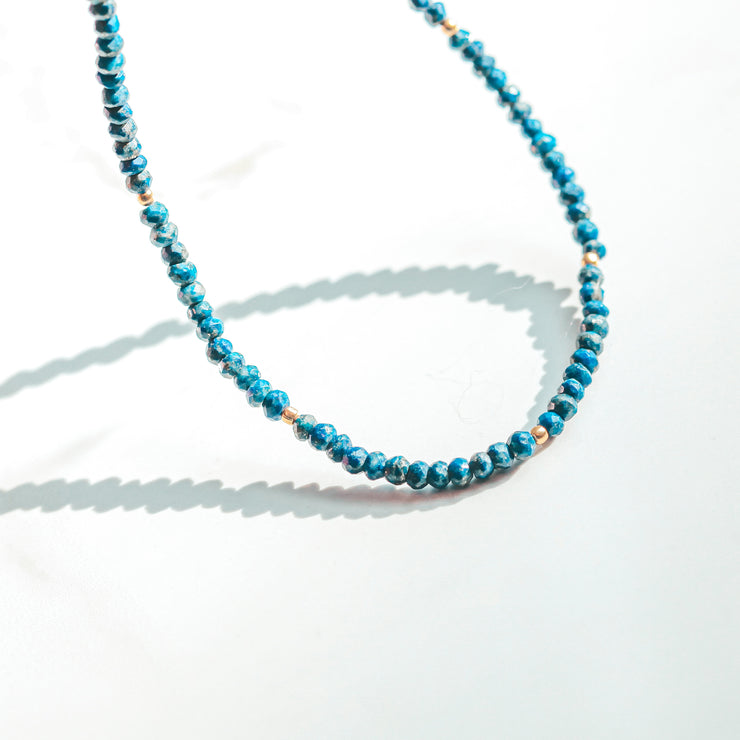 Lapis Gemstone Necklace- Moon Cycle