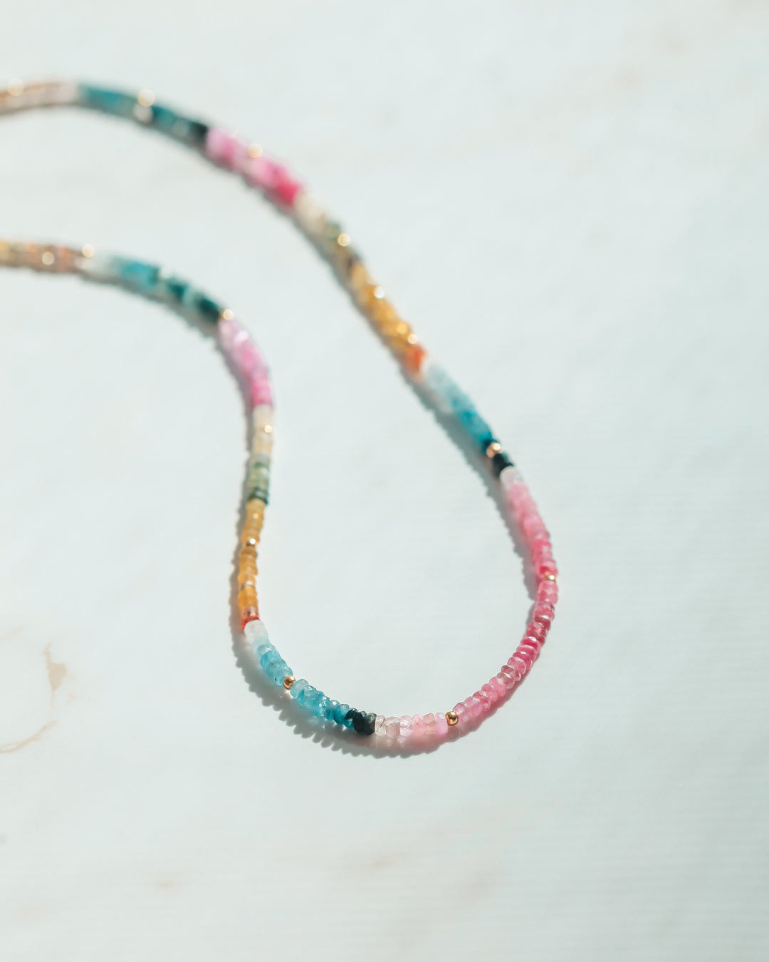 Rainbow Sapphire Gemstone Necklace- Moon Cycle – Julia