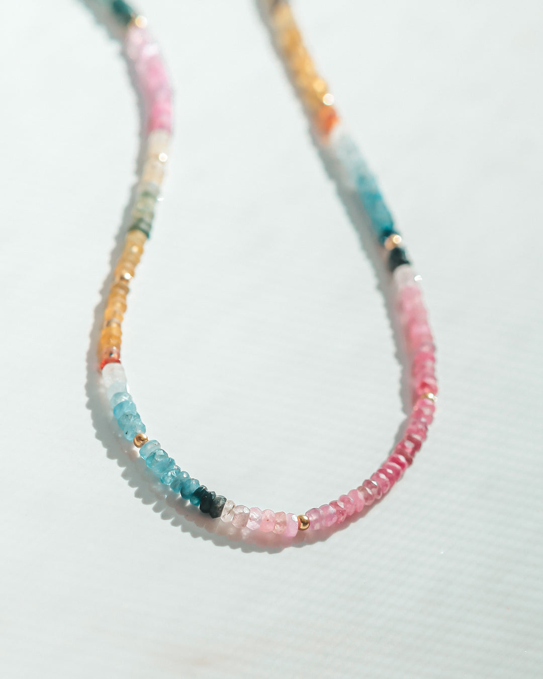 Rainbow Sapphire Gemstone Necklace- Moon Cycle – Julia Szendrei