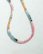 Rainbow Sapphire Moon Cycle Necklace