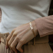 Mini Nameplate Bracelet w/ Cuban Chain