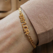 Mini Nameplate Bracelet w/ Cuban Chain