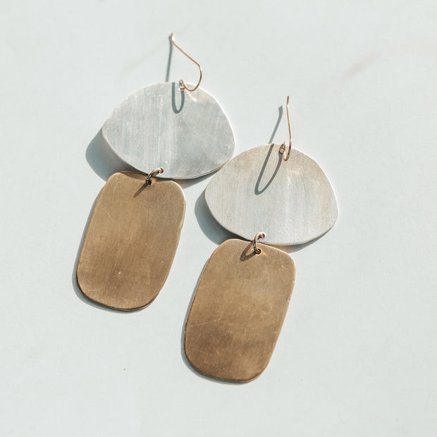 Silver and Gold Flagstaff  Earrings