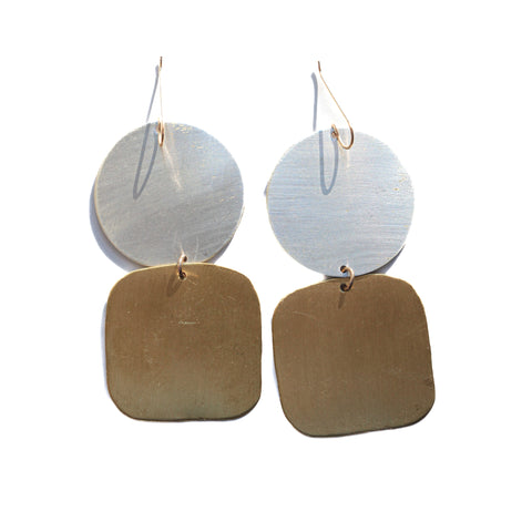 Gold and Silver Mountain Earrings