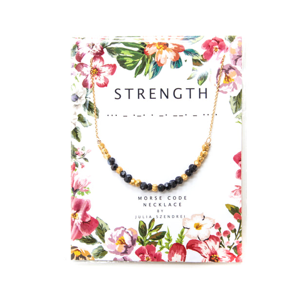 Black Garnet Morse Code Necklace Customize your Code