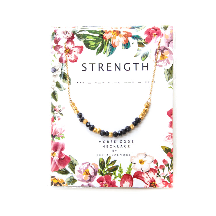 Black Garnet Morse Code Necklace Customize your Code
