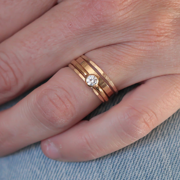 Gold Sparkling Stacking Ring