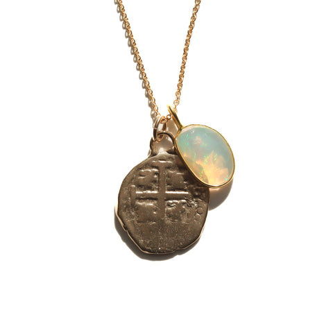Opal and Coin Relic Necklace