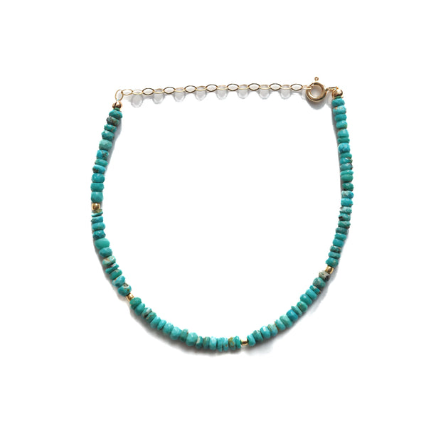 Turquoise and Gold Gemstone Bracelet