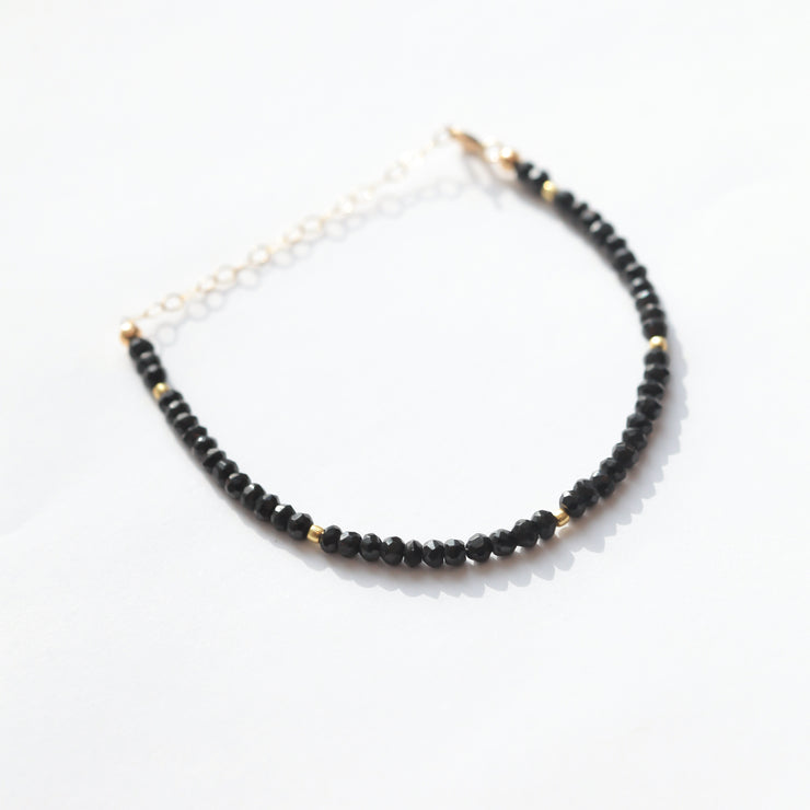 Black Garnet and Gold Gemstone Bracelet