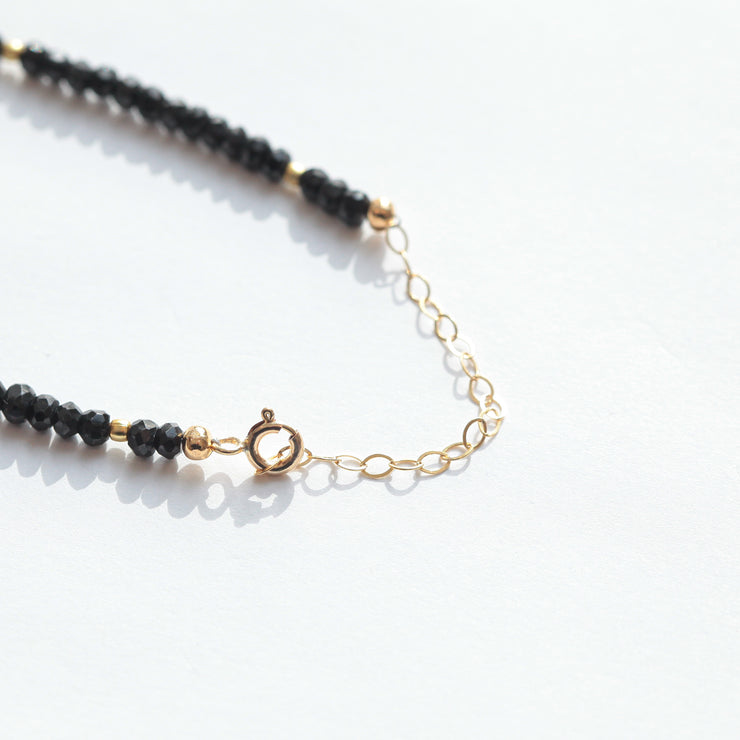 Black Garnet and Gold Gemstone Bracelet