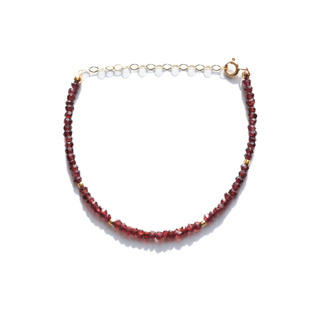 Red Garnet and Gold Gemstone Bracelet