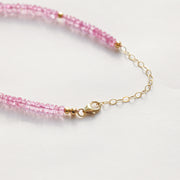 Pink Tourmaline and Gold Gemstone Bracelet