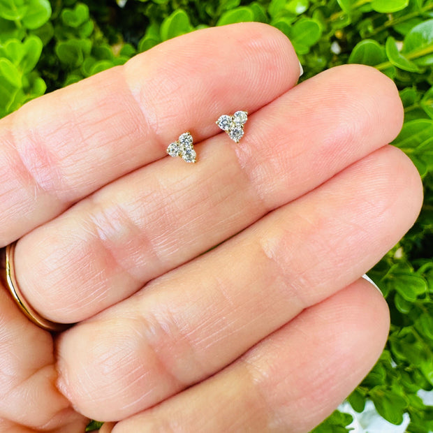 Moissanite trio studs