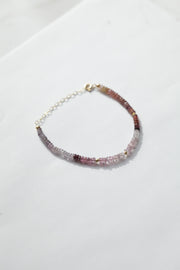 Ombre Granet and Gold Gemstone Bracelet