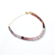 Ombre Granet and Gold Gemstone Bracelet