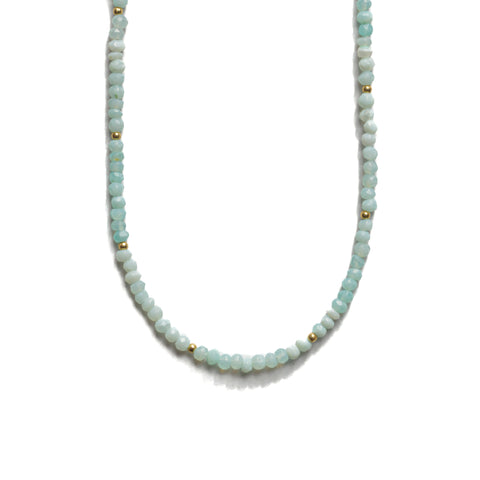 Blue Peruvian Opal Moon Cycle Necklace