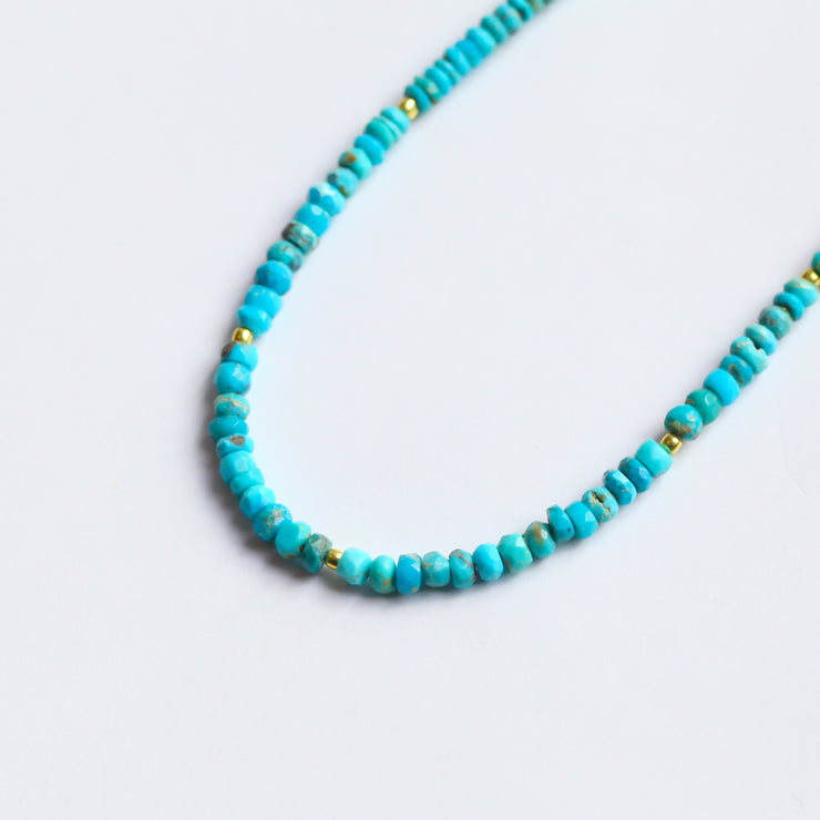 Turquoise Beaded Gemstone Necklace- Moon Cycle